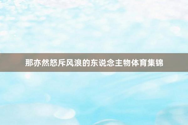那亦然怒斥风浪的东说念主物体育集锦
