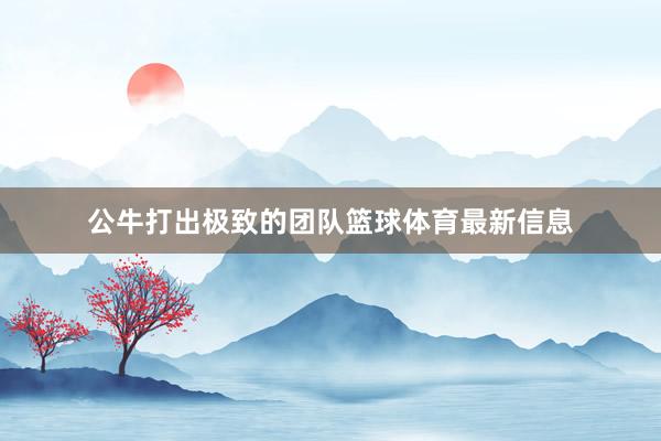 公牛打出极致的团队篮球体育最新信息