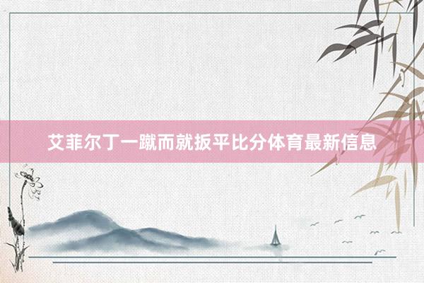 艾菲尔丁一蹴而就扳平比分体育最新信息