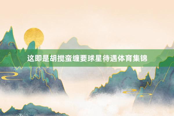 这即是胡搅蛮缠要球星待遇体育集锦
