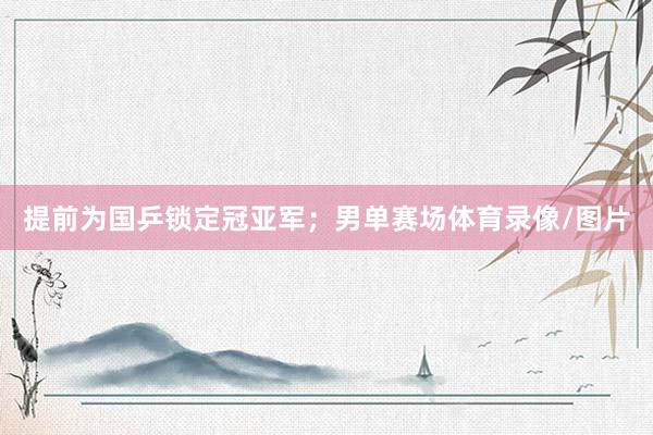 提前为国乒锁定冠亚军;男单赛场体育录像/图片
