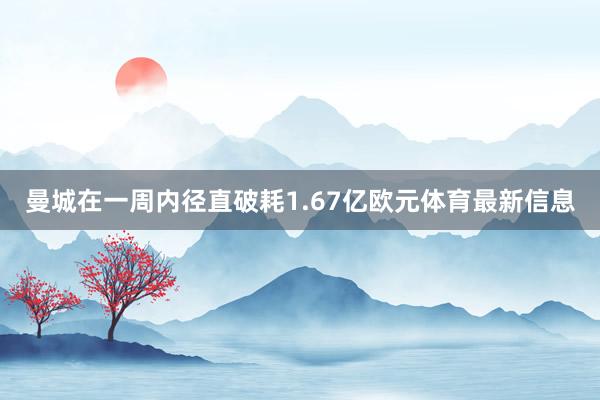 曼城在一周内径直破耗1.67亿欧元体育最新信息