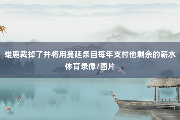 雄鹿裁掉了并将用蔓延条目每年支付他剩余的薪水体育录像/图片