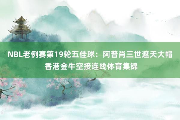 NBL老例赛第19轮五佳球：阿普肖三世遮天大帽 香港金牛空接连线体育集锦