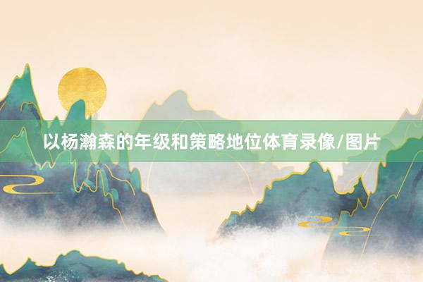 以杨瀚森的年级和策略地位体育录像/图片