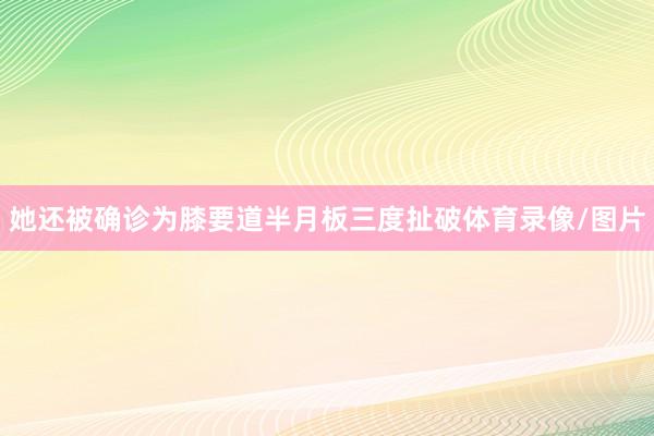 她还被确诊为膝要道半月板三度扯破体育录像/图片