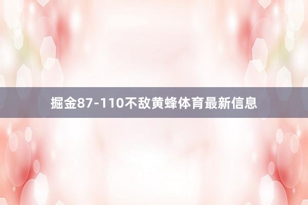 掘金87-110不敌黄蜂体育最新信息