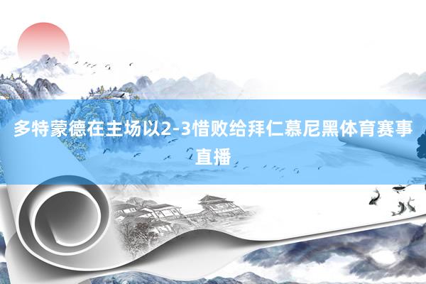 多特蒙德在主场以2-3惜败给拜仁慕尼黑体育赛事直播