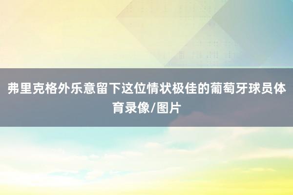 弗里克格外乐意留下这位情状极佳的葡萄牙球员体育录像/图片