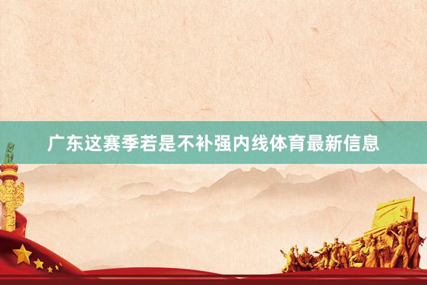 广东这赛季若是不补强内线体育最新信息