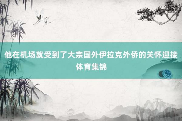 他在机场就受到了大宗国外伊拉克外侨的关怀迎接体育集锦