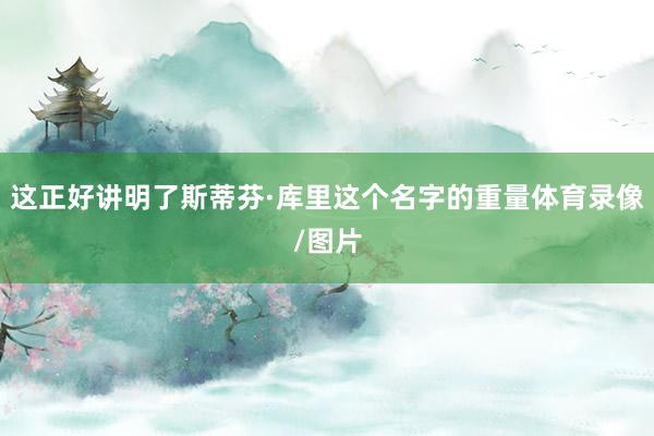 这正好讲明了斯蒂芬·库里这个名字的重量体育录像/图片